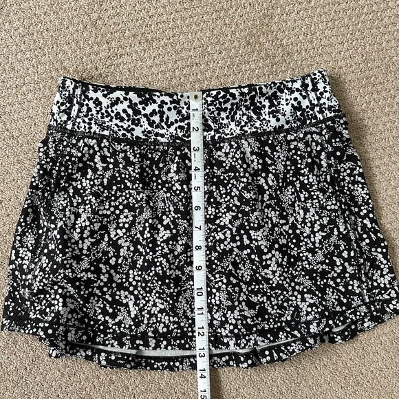 Lululemon Pace Rival Skort 4 Tall Black White - Picture 5 of 7